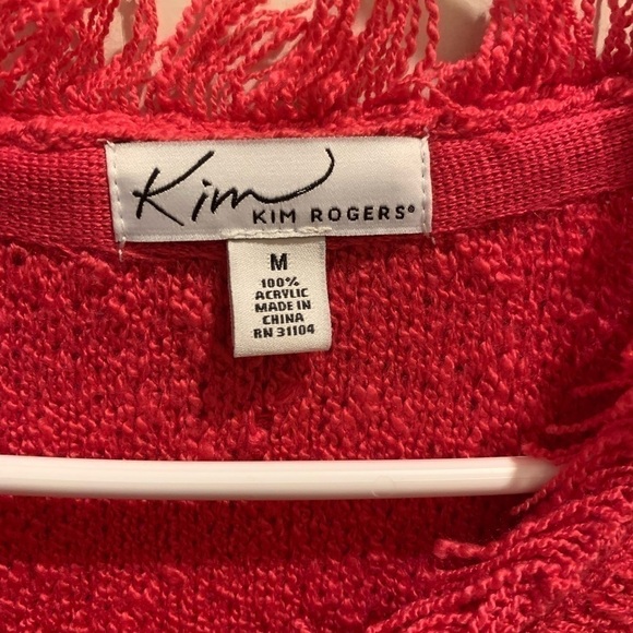 Kim Rogers hot pink open cardigan size medium NWT - Picture 2 of 5